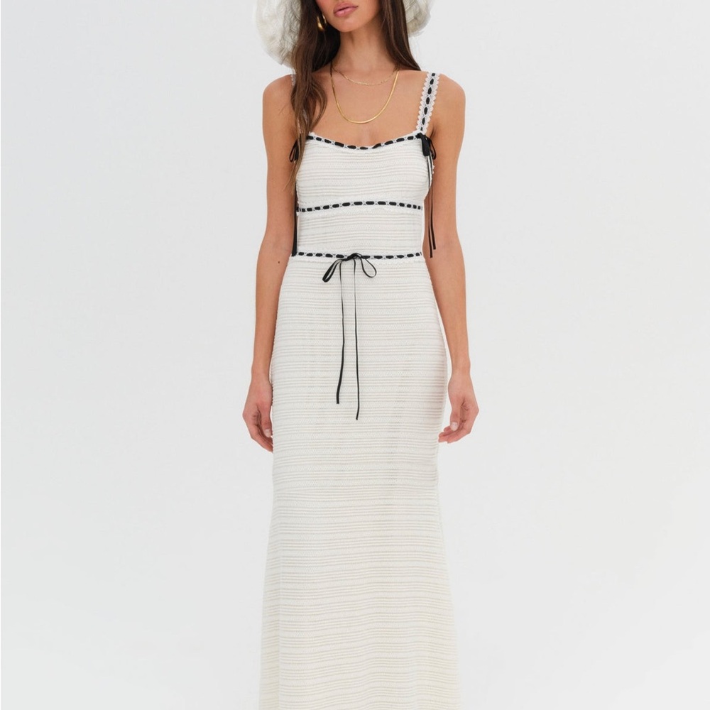 For Love & Lemons Mayfair Crochet Maxi Dress M